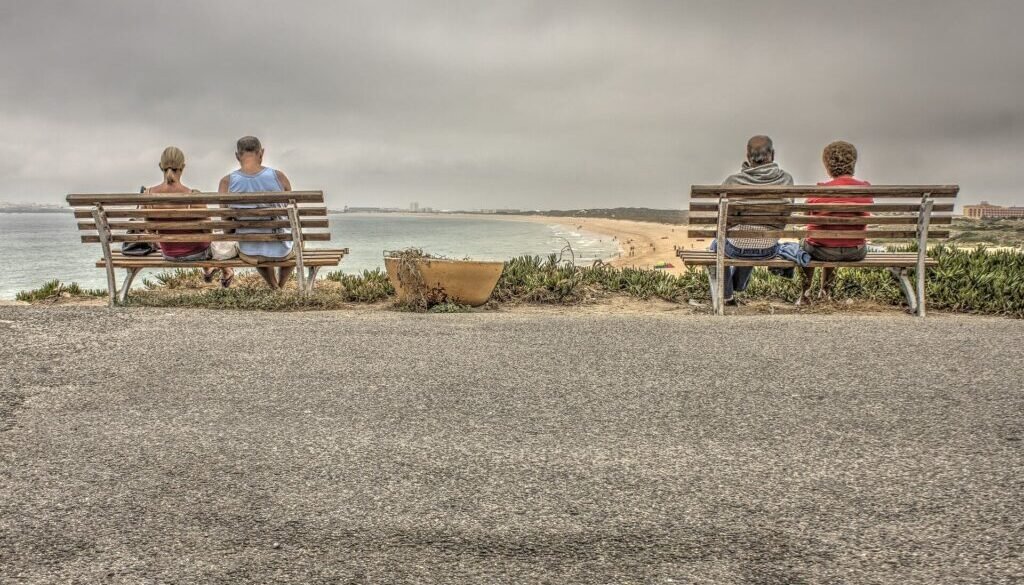 Sociable seating at a beach