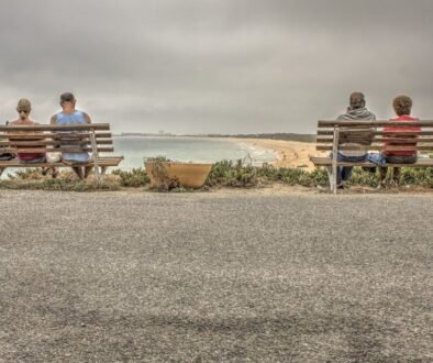 Sociable seating at a beach