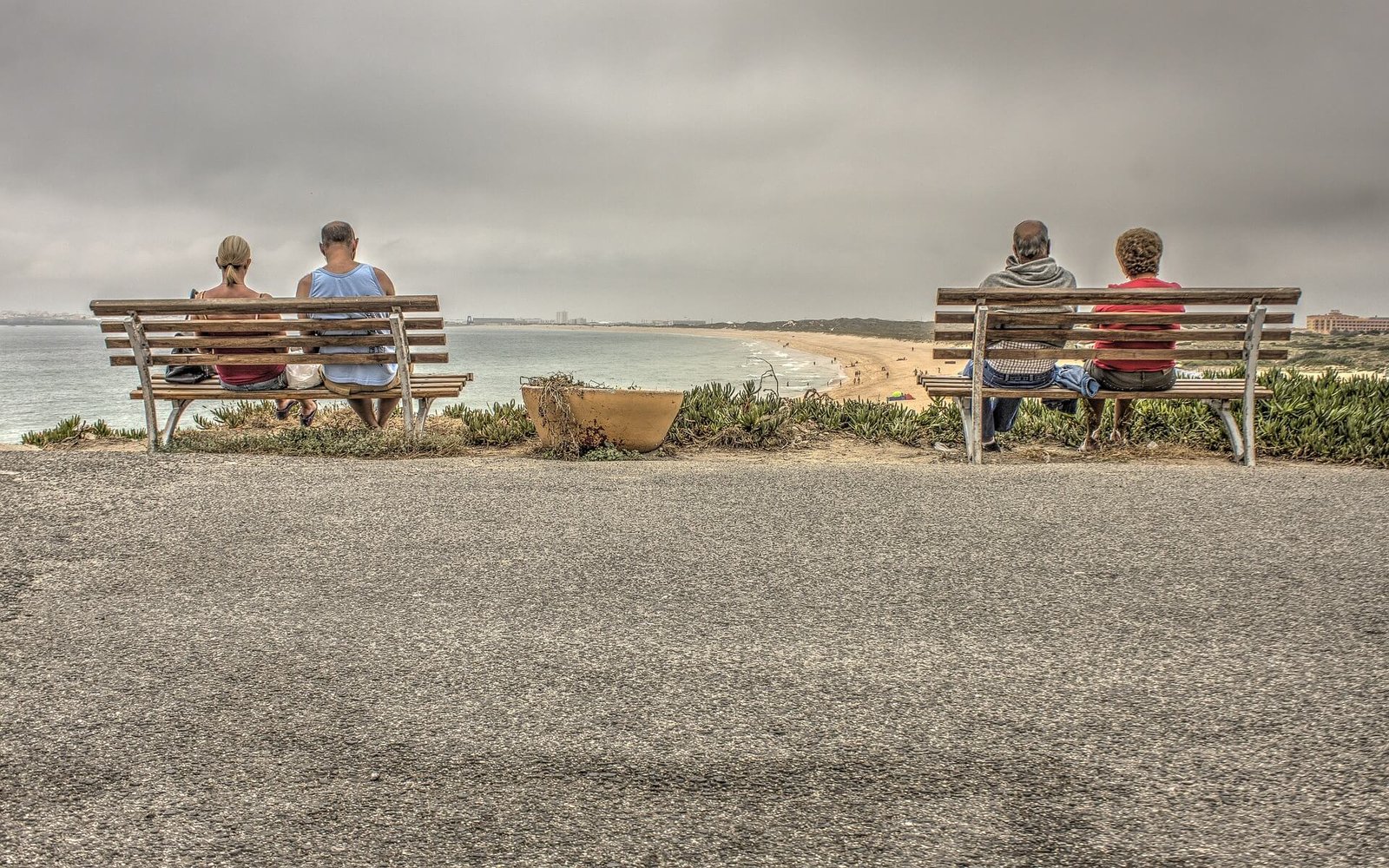 Sociable seating at a beach